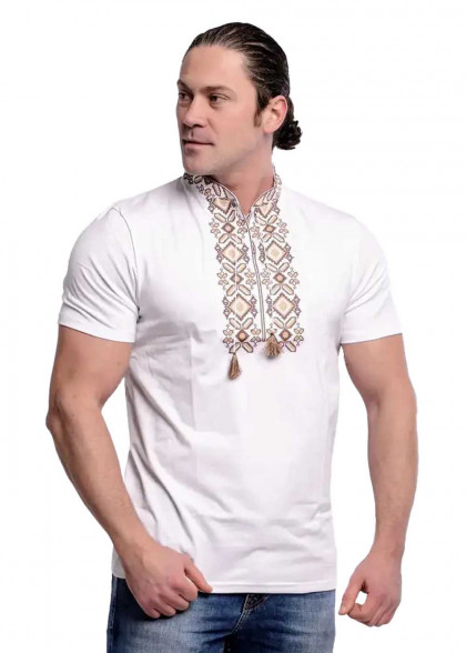 Футболка вышиванка Гетьман коричневая