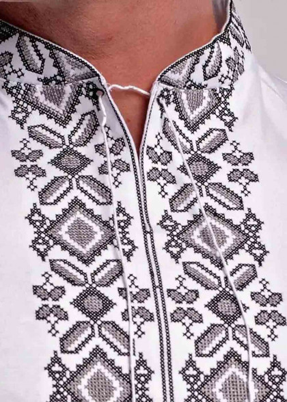 Вышитая футболка Гетьман серая