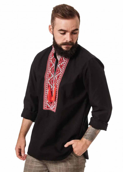 Чоловіча вишиванка Чугайстер чорна