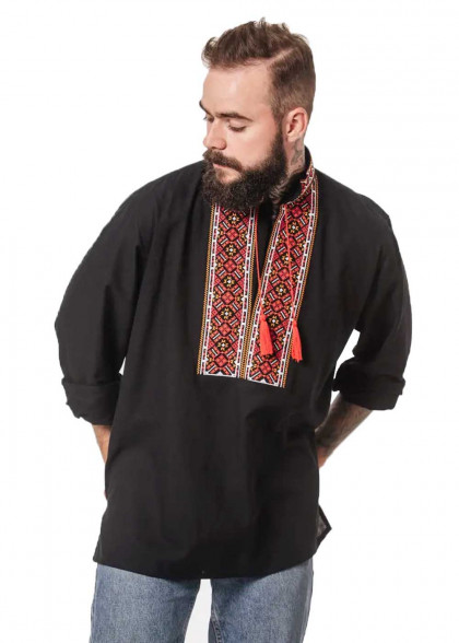Embroidered shirt for men Bagryanets black