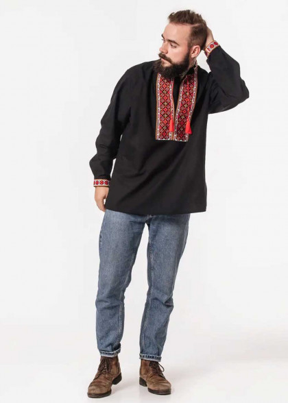Embroidered shirt for men Bagryanets black