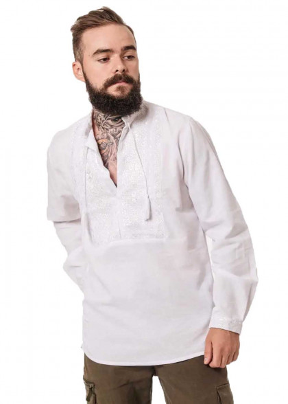 Embroidered shirt Nizinka white on white