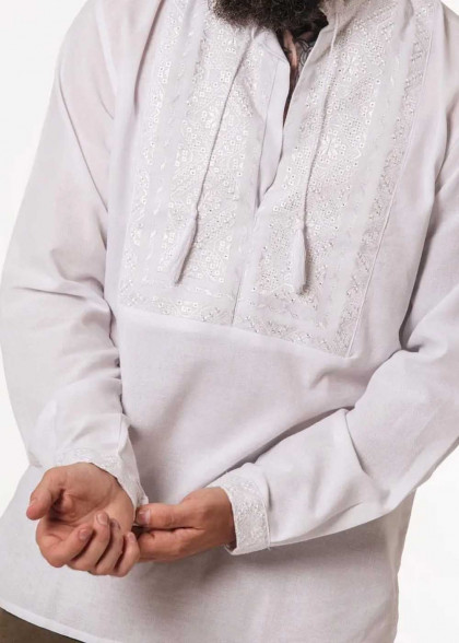 Embroidered shirt Nizinka white on white