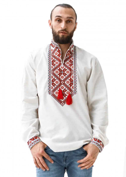 Embroidered shirt for men Marco white