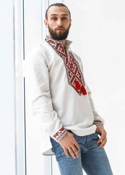 Embroidered shirt for men Marco white