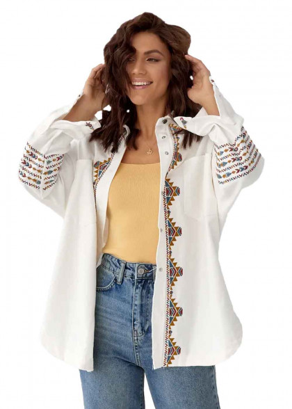 Embroidered shirt jacket Ethnochic