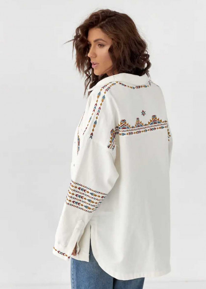 Embroidered shirt jacket Ethnochic
