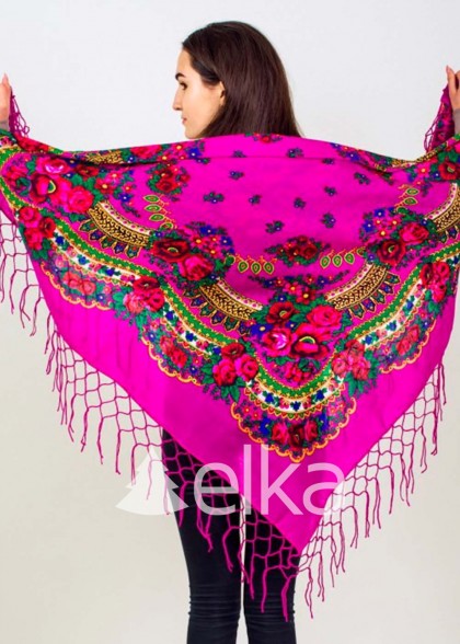 Хустка українська рожева