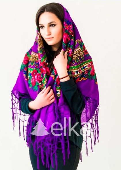 Хустка українська фіолетова