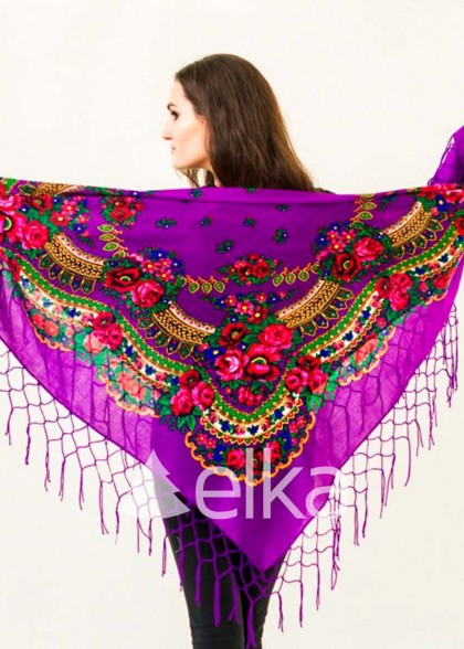 Хустка українська фіолетова