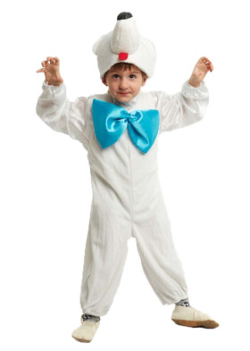 Мишка белый костюм