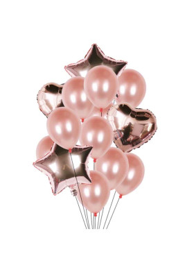 Розовые звезды набор шаров