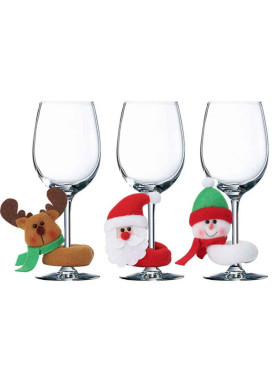 Рождественские украшения на бокалы