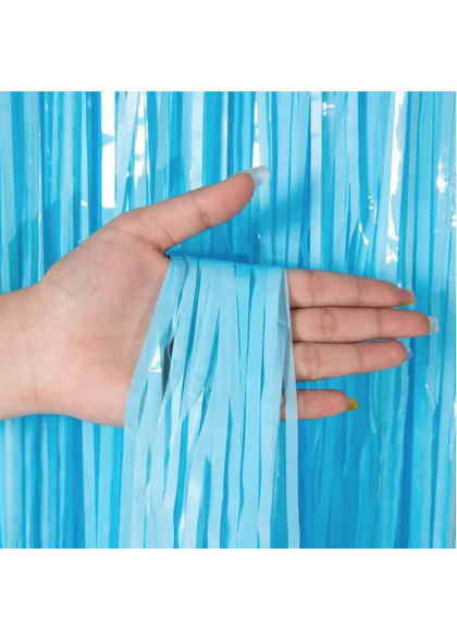 Блакитна штора фольгована
