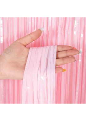 Фольгированная штора Розовая