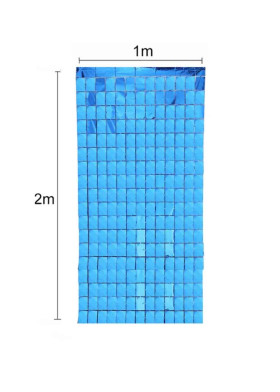 Голубая штора прямоугольник