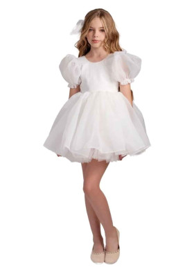 Пышное белое детское платье