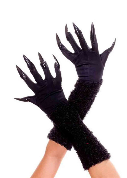 Хутряні рукавиці з нігтями