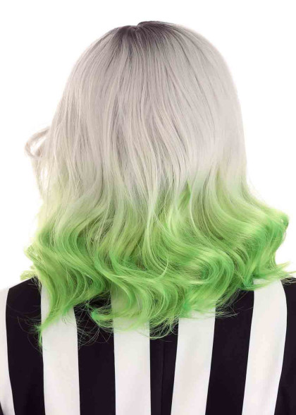 Gray-green wig