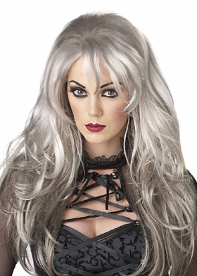 Серебристый парик