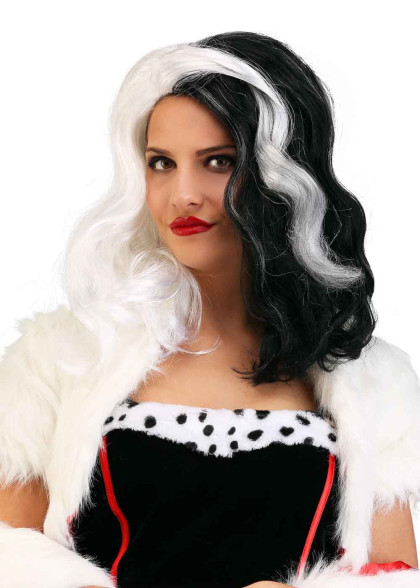 Black and white wig