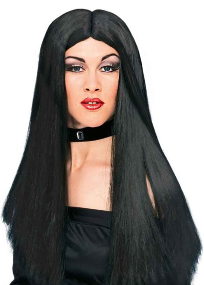 Довга чорна перука