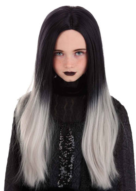 Черно серый парик