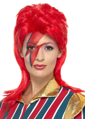 Парик неоново красный