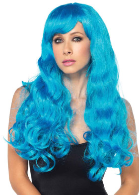 Неоновый синий парик