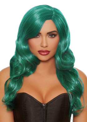 Яркий зеленый парик
