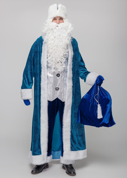 Костюм Деда Мороза Юрьевский синий